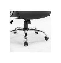 Silla de Oficina Estilo Manager en Piel Sintética Negra - 120/110x74x65 cm, Elegancia y Comodidad