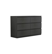 Cómoda de 6 Cajones con Amplio Espacio de Almacenaje - Color Wengue - 120x40x75 cm - Mueble Moderno para Dormitorio.