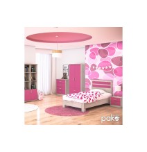 Cómoda de 4 Cajones, Color Rosa y Cambria, 80x40x95 cm, Organizador Versátil para Dormitorio