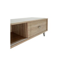 Mueble de TV Sencillo con 2 Puertas Correderas en Color Cambria 150x40x33cm - Organización y Estilo para tu Sala.